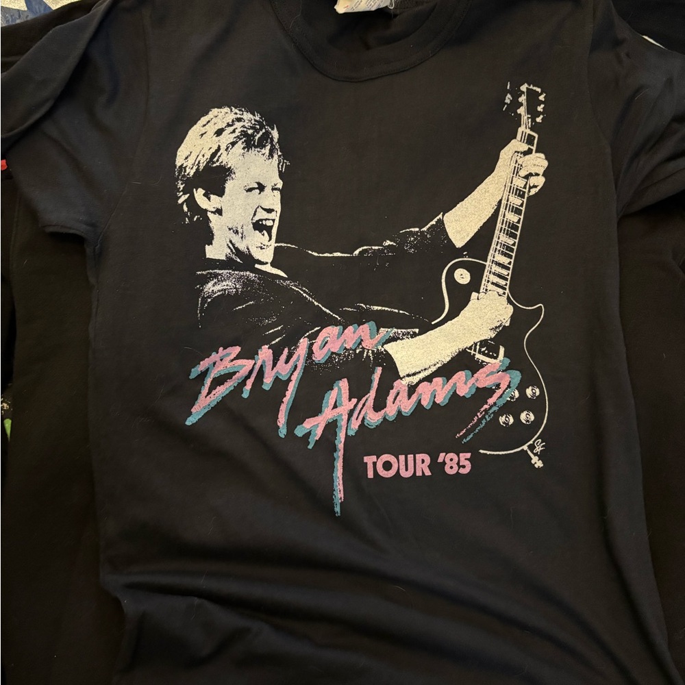 Bryan Adams Tour '85 Black Graphic T-Shirt